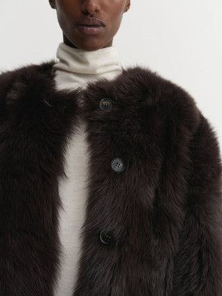 Gemma sherling coat, chocolate