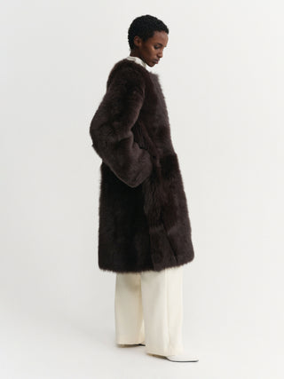 Gemma sherling coat, chocolate