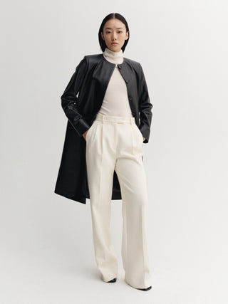 Giselle Leather coat, black