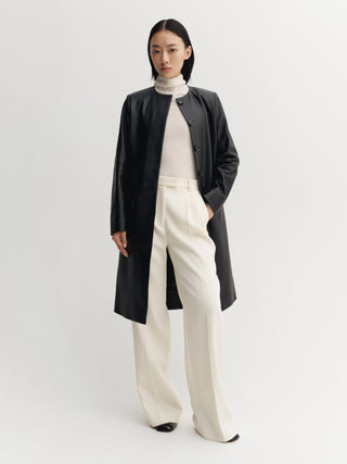 Giselle Leather coat, black