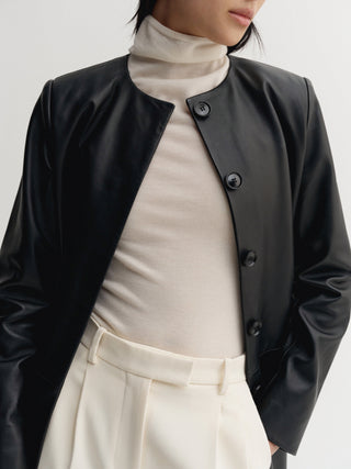 Giselle Leather coat, black