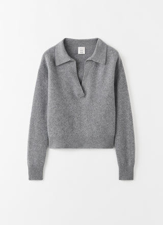 Kaia Collar Sweater, grey