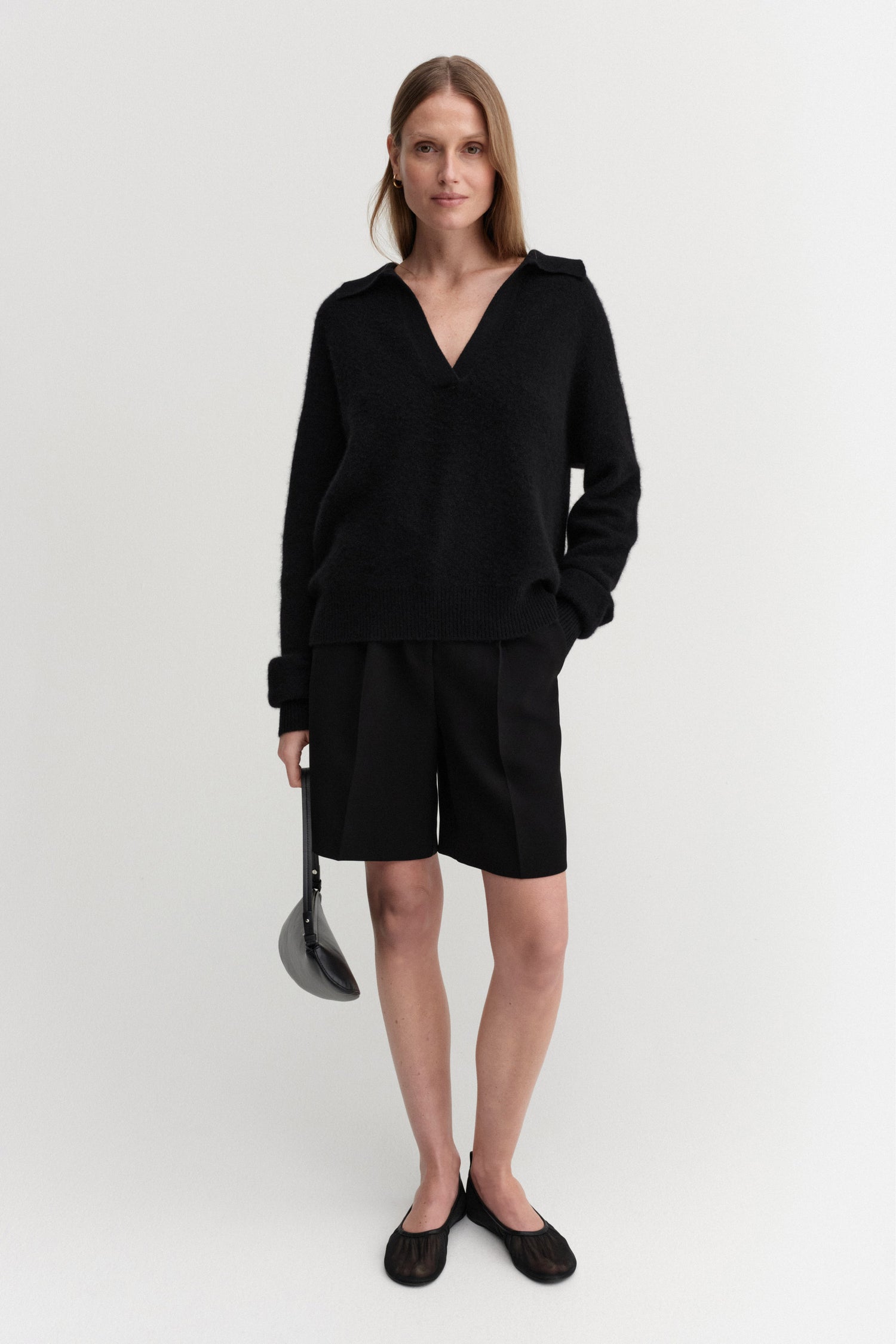 Kaia Collar Sweater, black