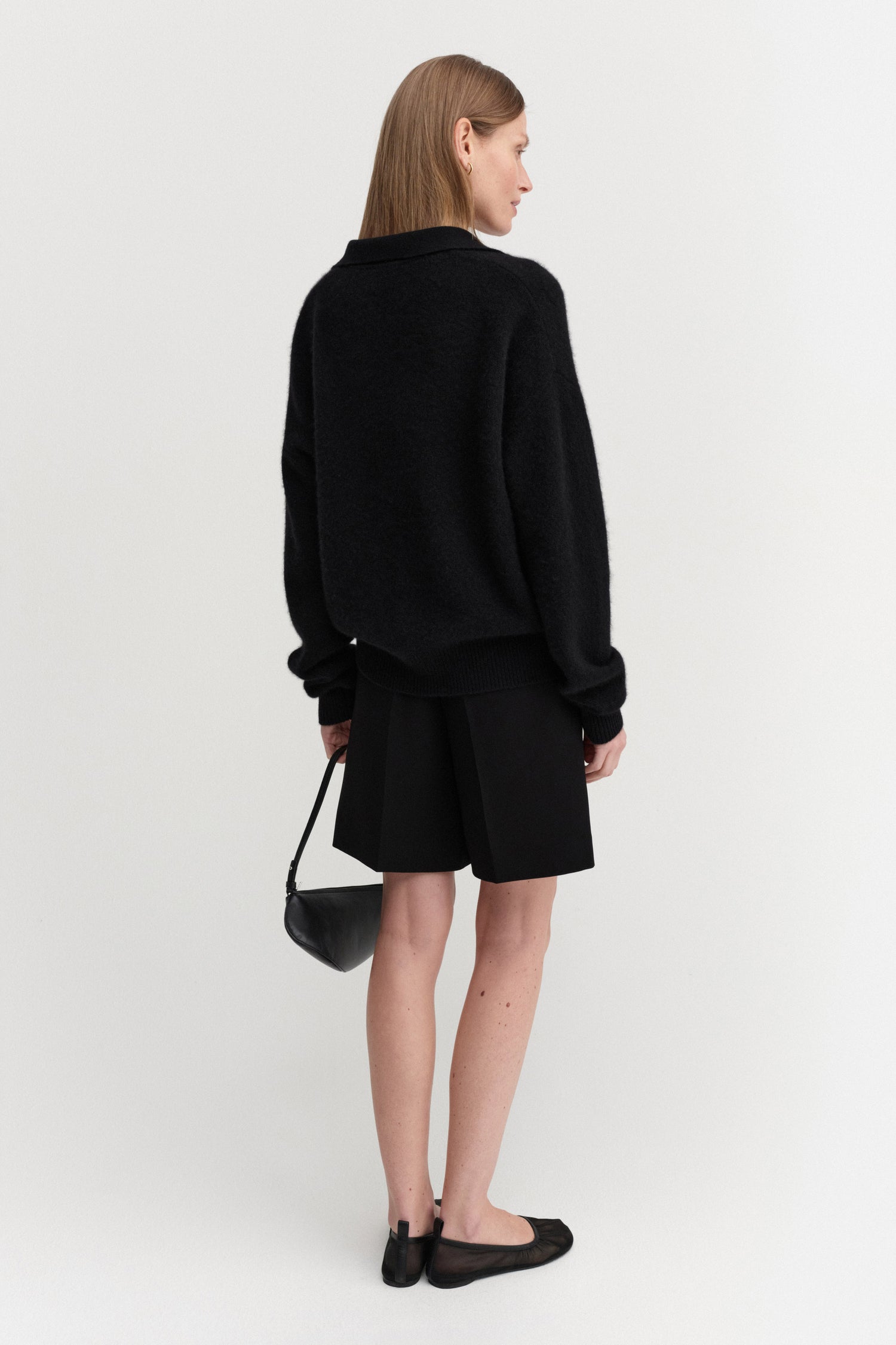 Kaia Collar Sweater, black