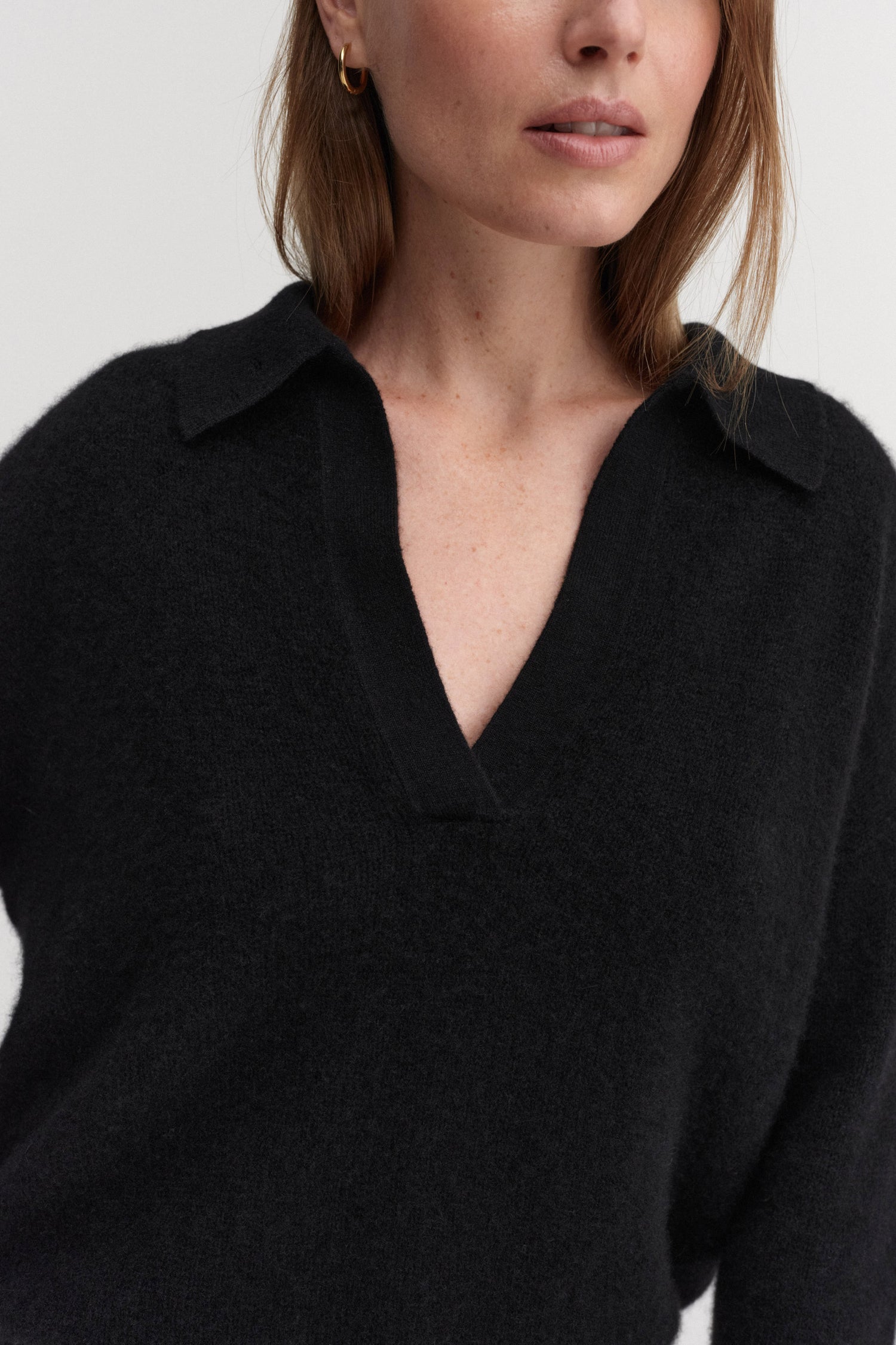 Kaia Collar Sweater, black