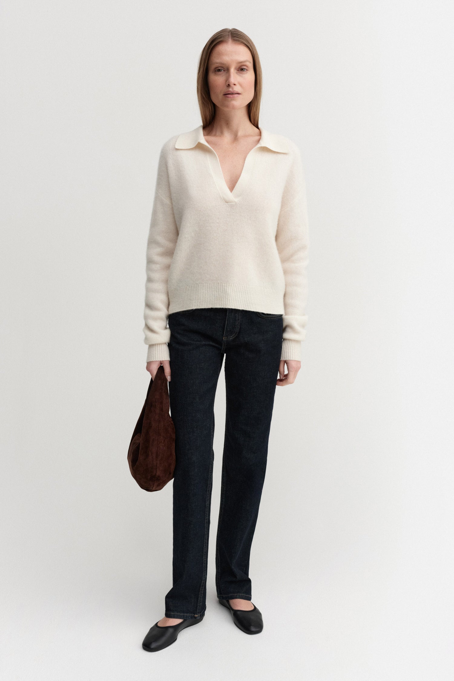 Kaia Collar Sweater, cream