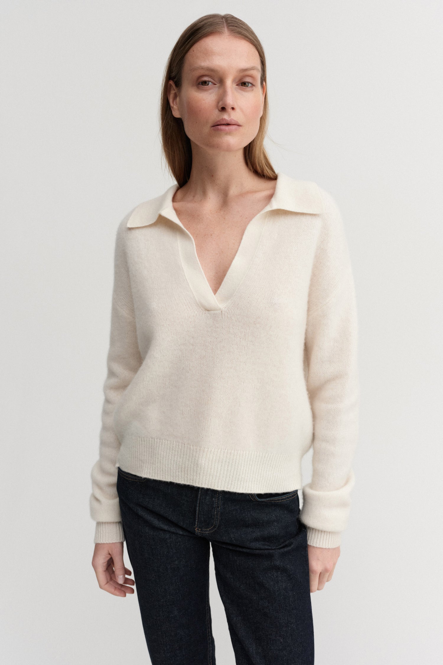 Kaia Collar Sweater, cream