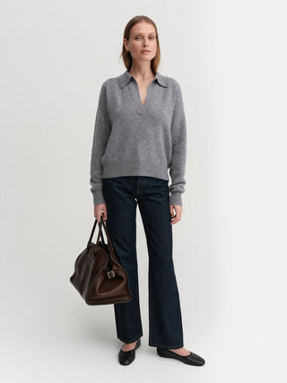 Kaia Collar Sweater, grey