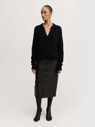 Kaia Collar Sweater, black