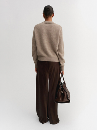 Kaia Collar Sweater, nougat