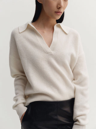 Kaia Collar Sweater, cream