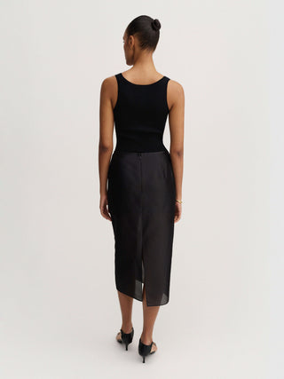 Kiana Organza Skirt, black