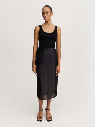 Kiana Organza Skirt, black