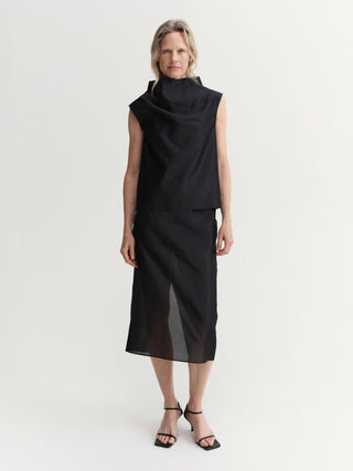 Kiera Organza Top, black