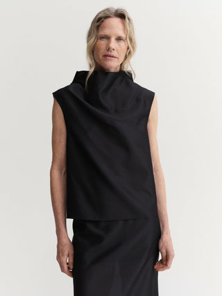 Kiera Organza Top, black