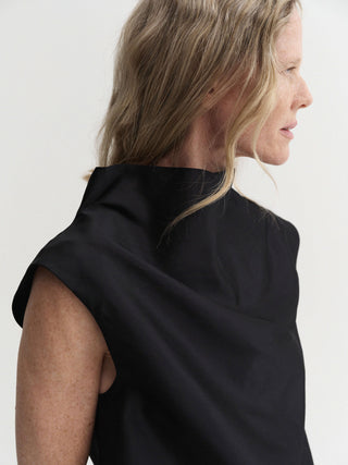 Kiera Organza Top, black