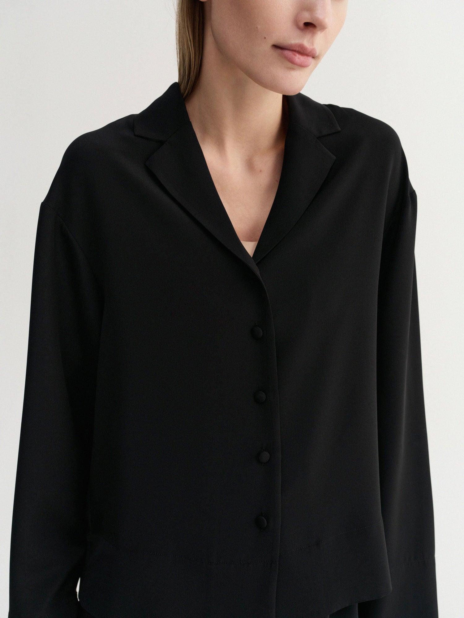 Leia Silk Shirt, black