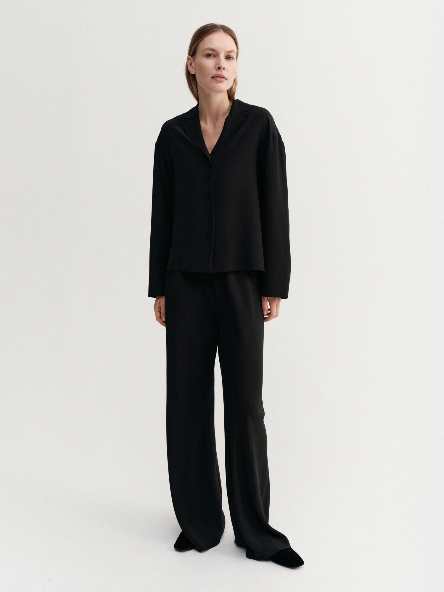 Leia Silk Shirt, black