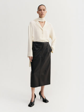 Leia Silk Shirt, vanilla