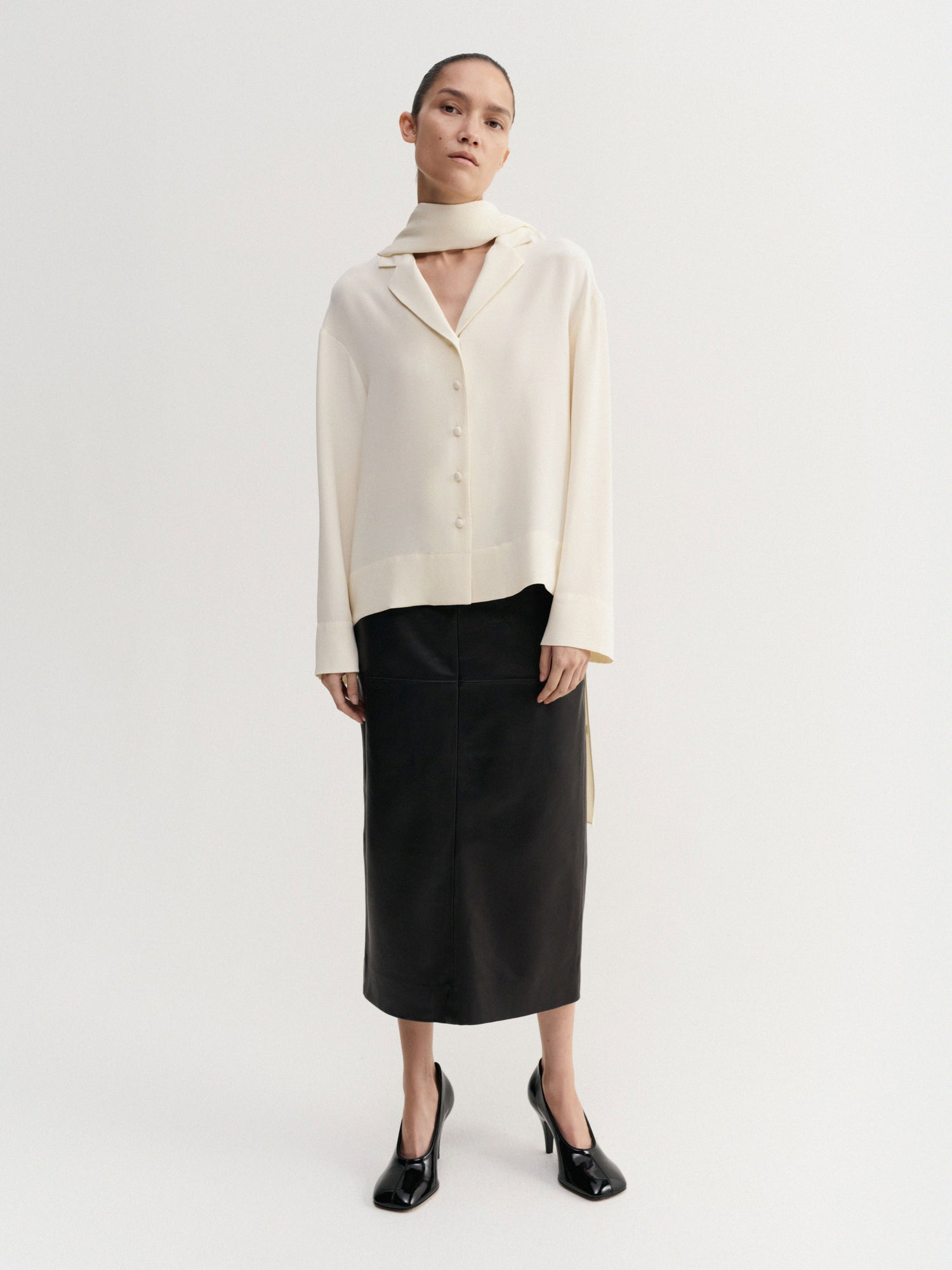 Leia Silk Shirt, vanilla