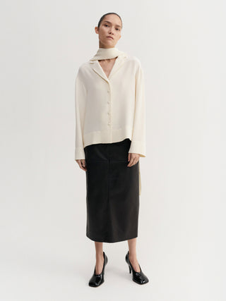 Leia Silk Shirt, vanilla