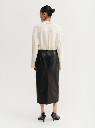 Leia Silk Shirt, vanilla