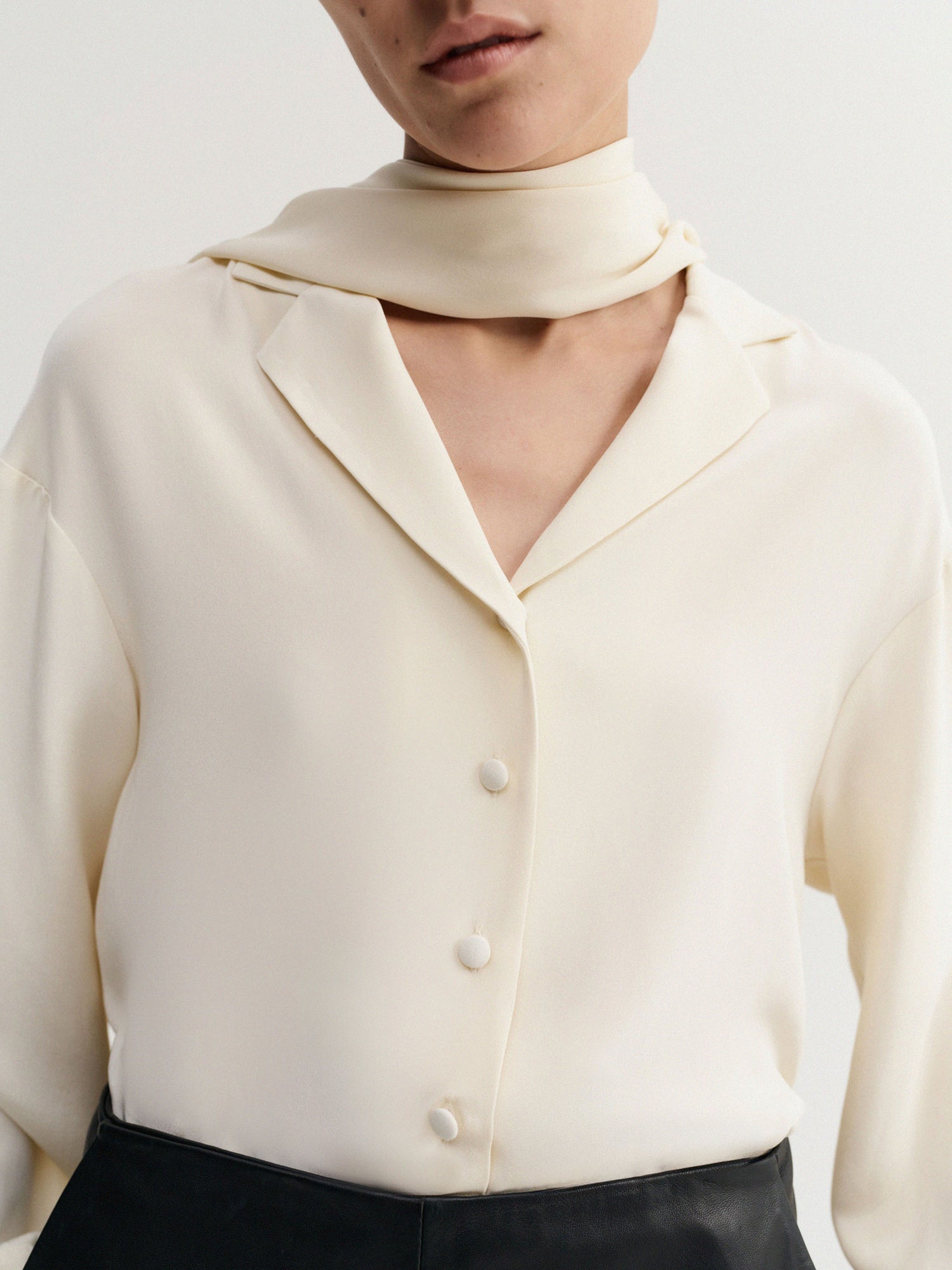 Leia Silk Shirt, vanilla