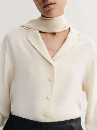 Leia Silk Shirt, vanilla