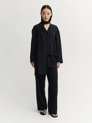 Leia Silk Shirt, black