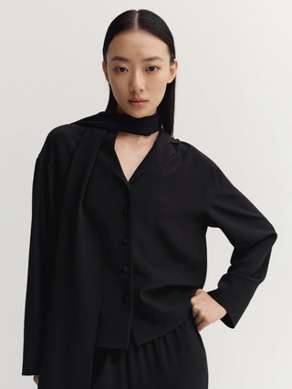 Leia Silk Shirt, black