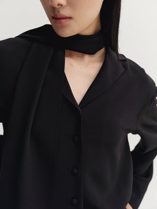 Leia Silk Shirt, black