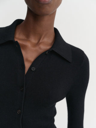 Lili Rib Cardigan, black