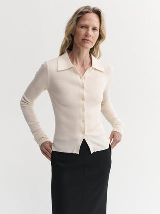 Lili Rib Cardigan, cream