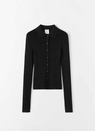 Lili Rib Cardigan, black
