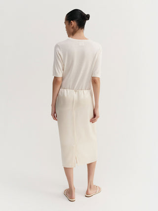 Liu satin skirt, vanilla
