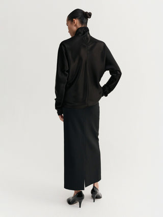 Maddy Satin Blouse, black