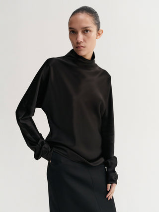 Maddy Satin Blouse, black