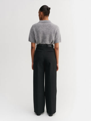 Maika Brushed Collar T-shirt, grey