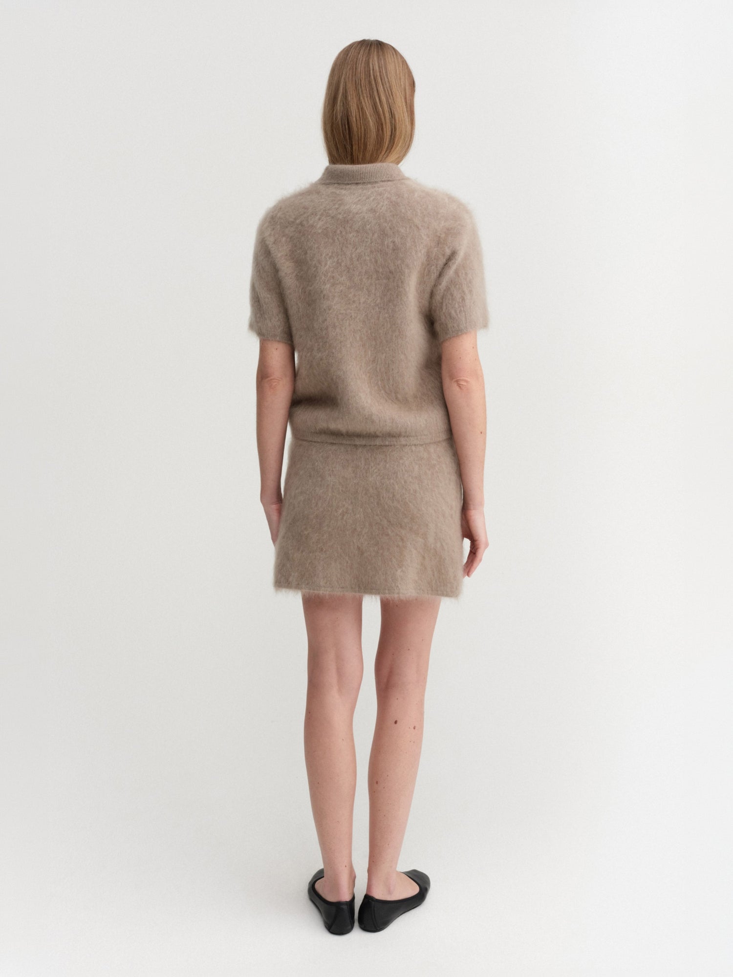 Maika Brushed Collar T-shirt, nougat