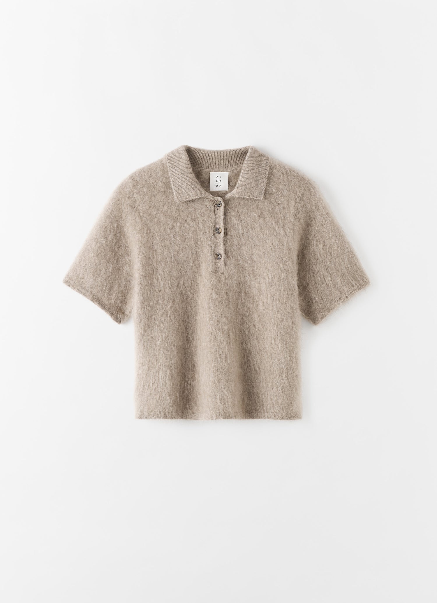 Maika T-Shirt mit gebürstetem Kragen, nougat