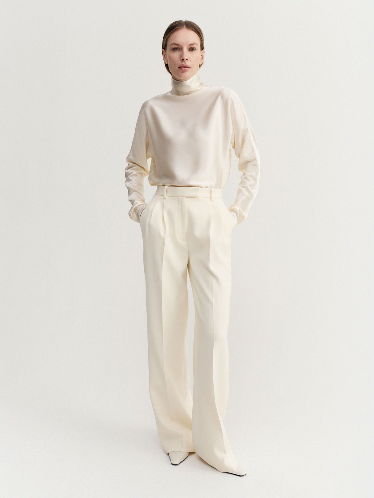 Maddy Satin Blouse, vanilla