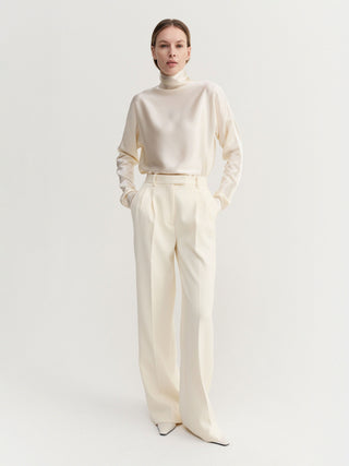 Maddy Satin Blouse, vanilla
