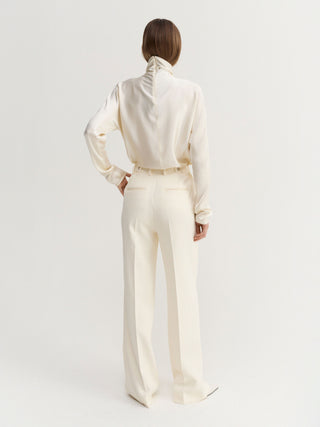 Maddy Satin Blouse, vanilla