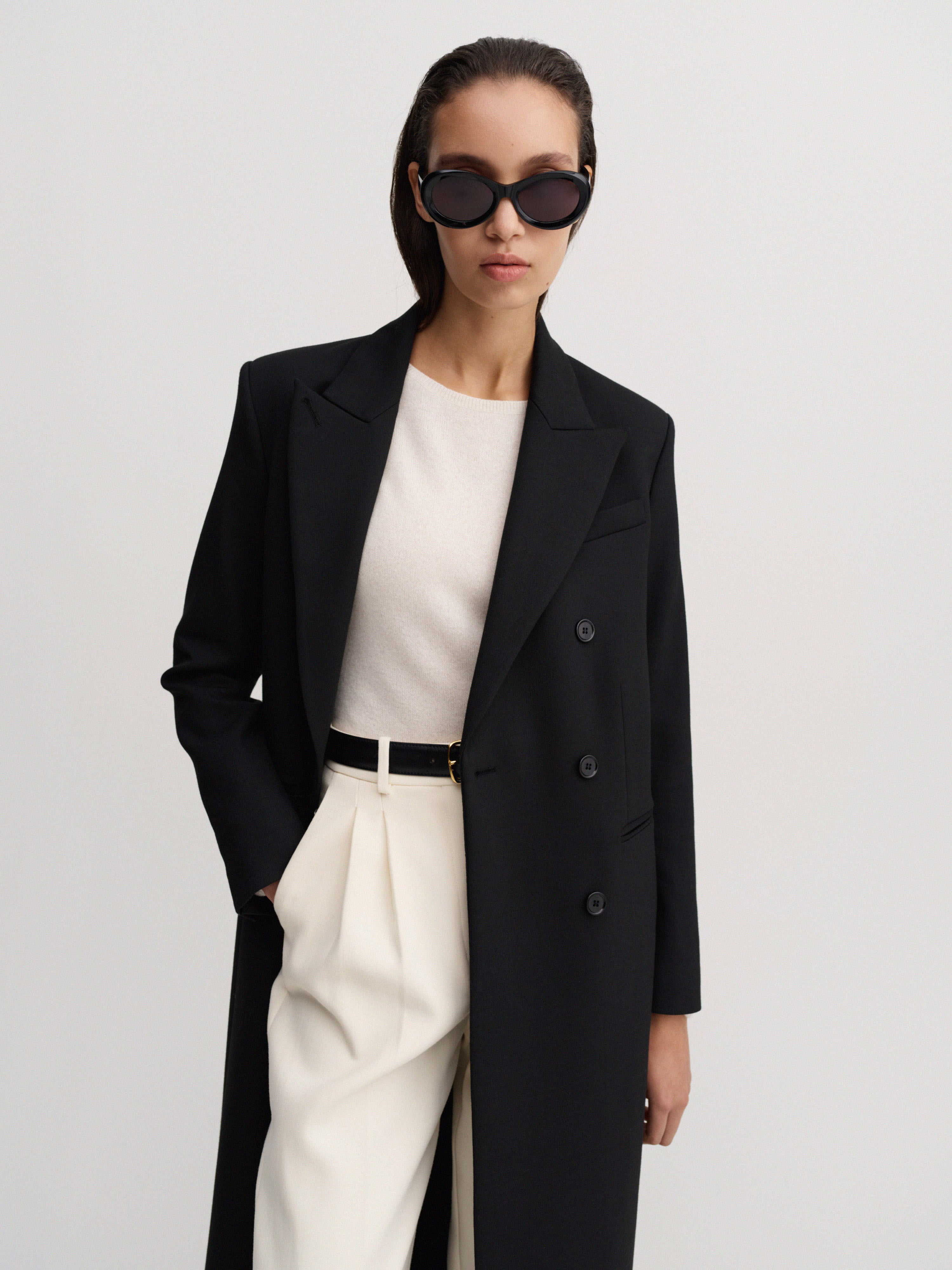 Margot Long Tailored Blazer, black – ALMADA LABEL