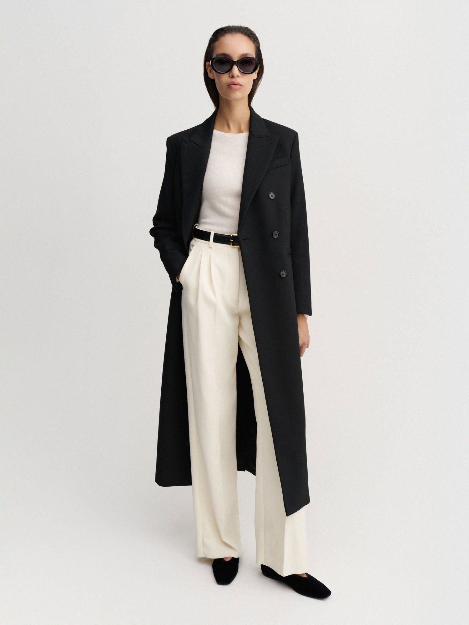 Margot Long Tailored Blazer, black