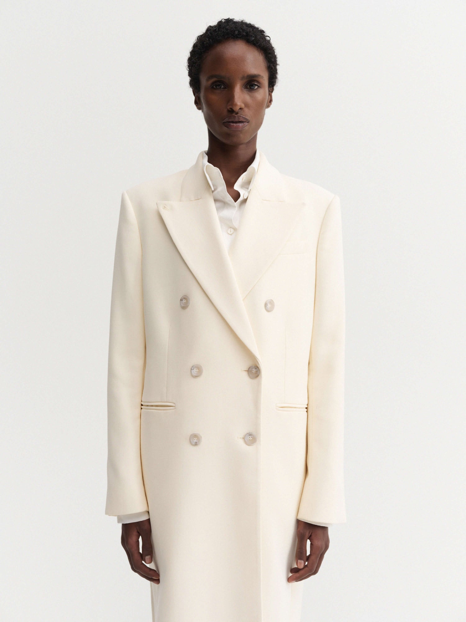 Margot Langer taillierter Blazer, creme