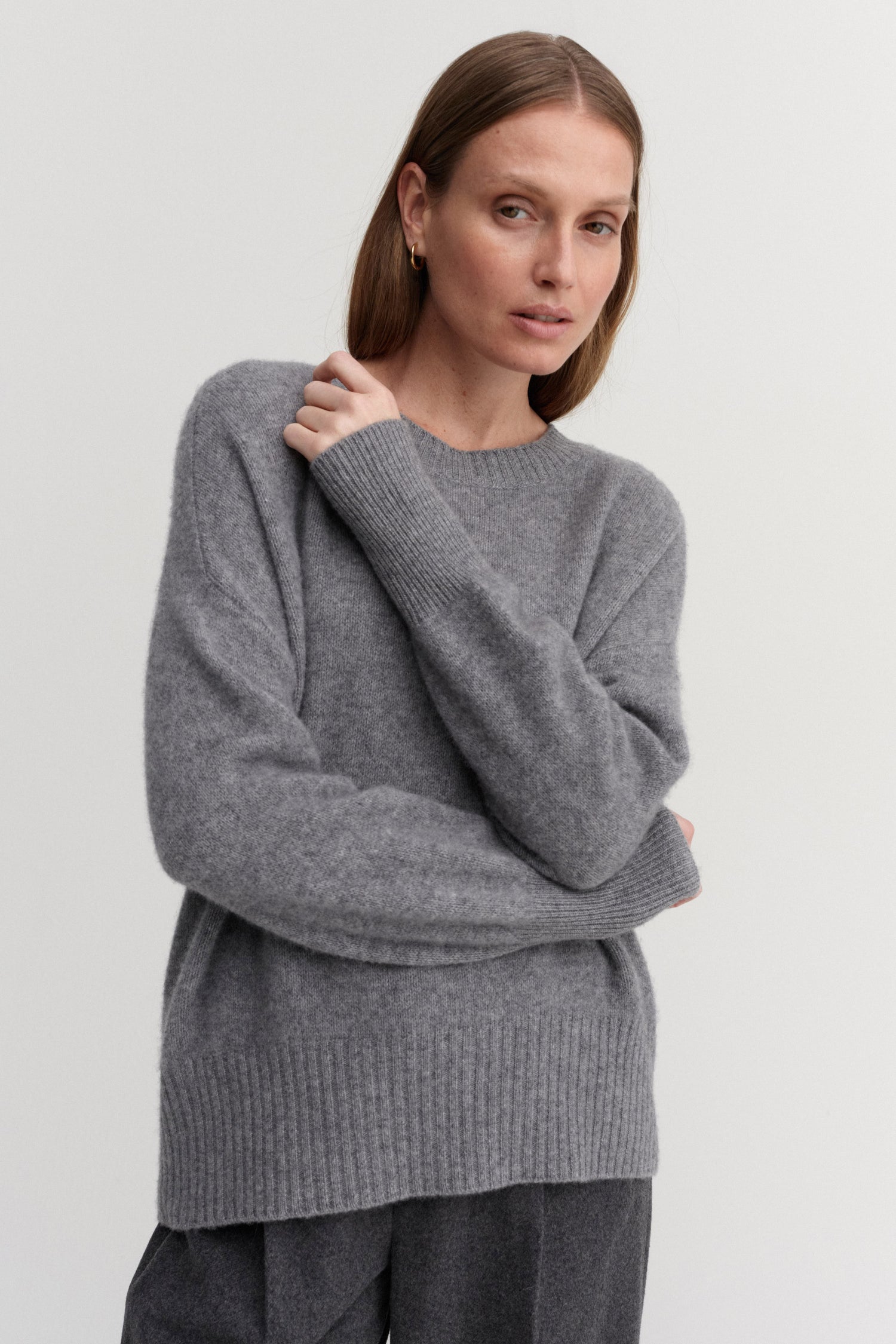 Mica Crewneck Sweater, grey