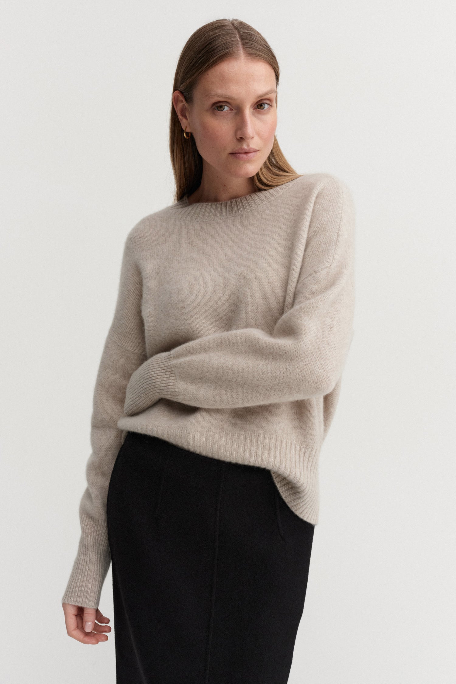 Mica Crewneck Sweater, taupe