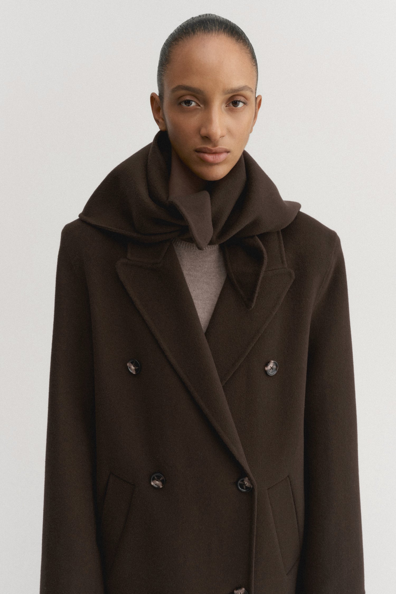 Miley Triangle Scarf, chocolate