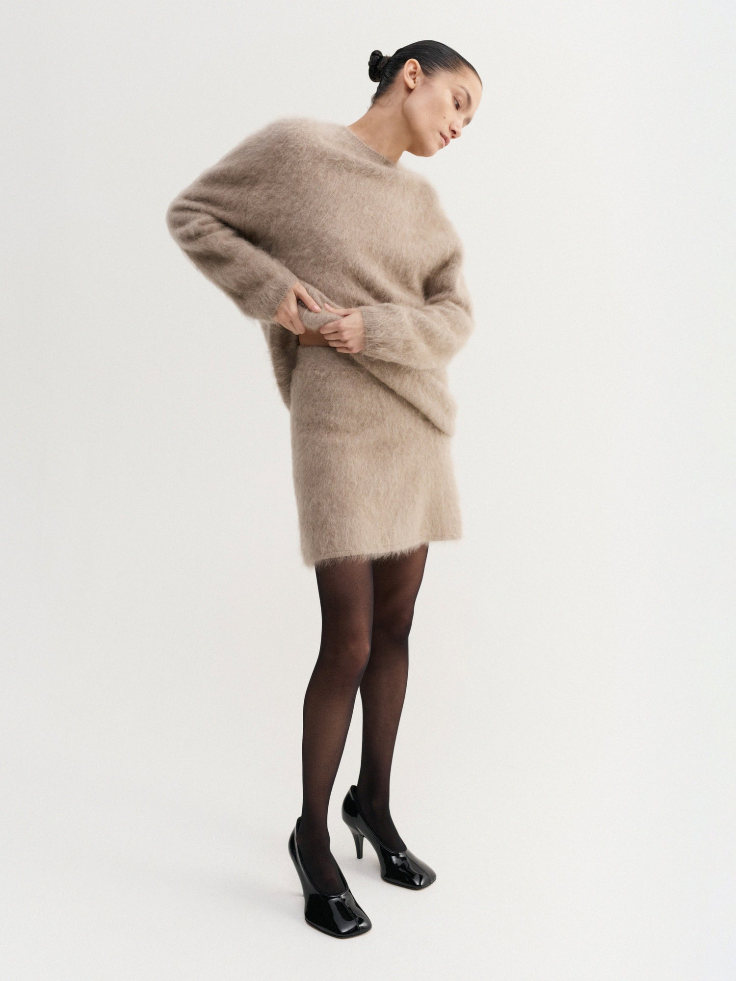 Mimi Brushed Skirt, nougat